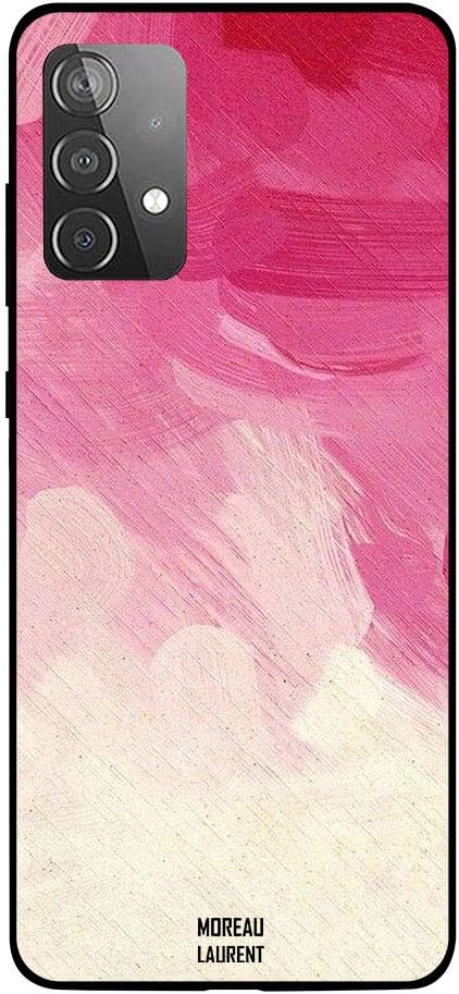 Protective Printed Case Cover For Samsung Galaxy A72 Red Pink & Off White Pattern