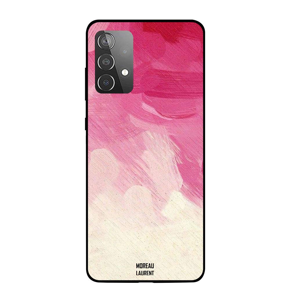 Protective Printed Case Cover For Samsung Galaxy A72 Red Pink & Off White Pattern