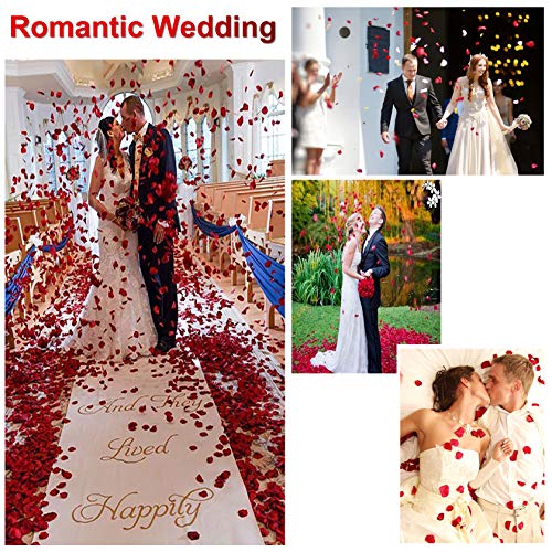 Image of 1000PCS Wine Red Fake Rose Petals for Romantic Night Romantic Festive Atmosphere Creation for Marriage Proposa Wedding Decoration Party Activities