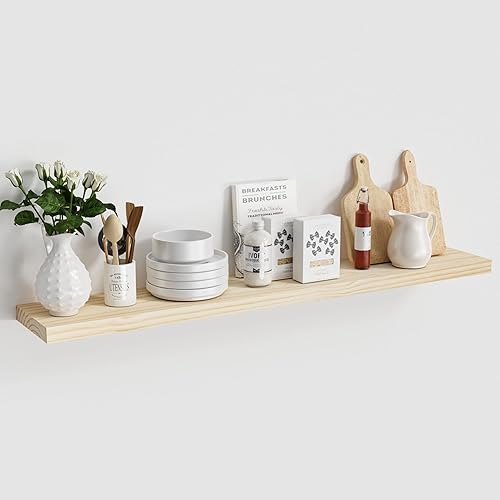 Miniatura 29 de Vivelove Estantes flotantes para montar en la pared, estante de 16 pulgadas para baño pequeño, dormitorio, sala de estar, cocina, decoración moderna