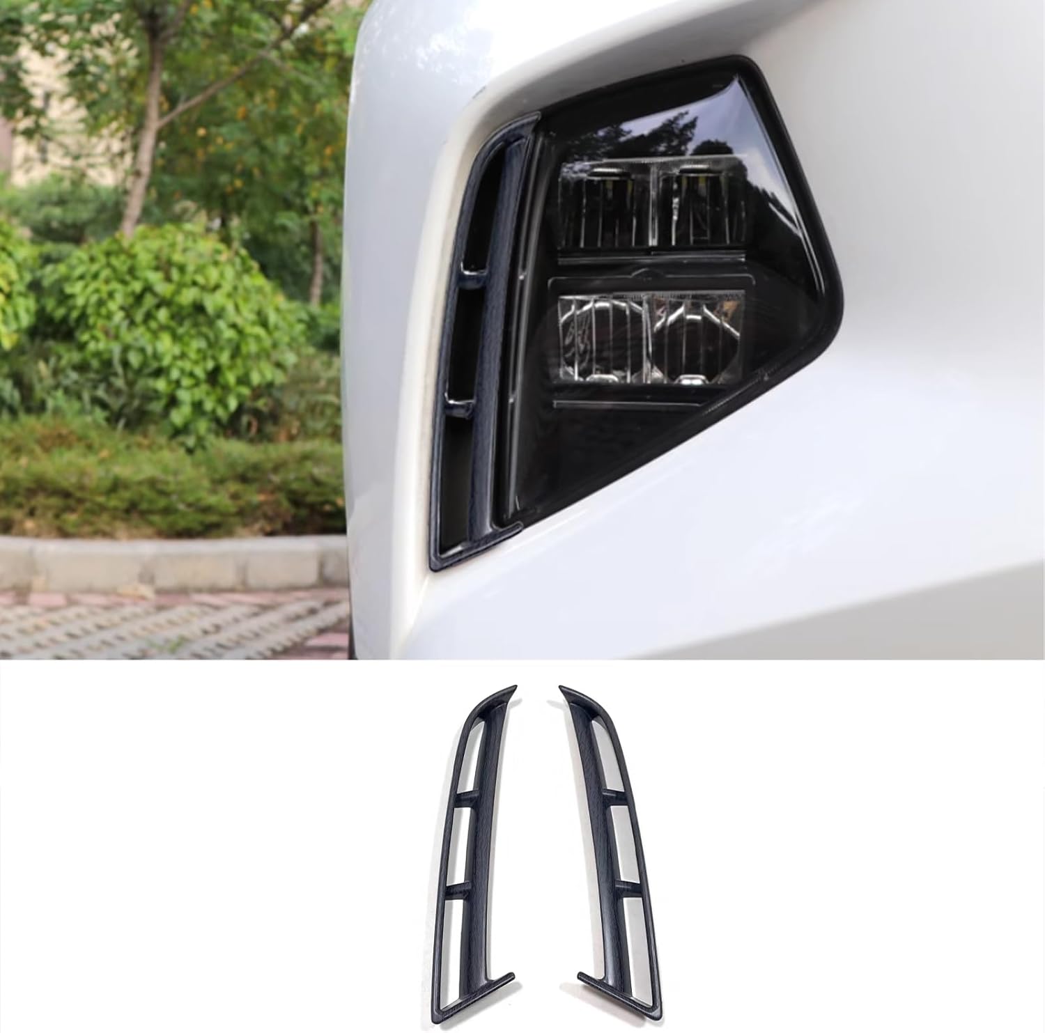 Car Accessories Fit for Hyundai Tucson 2026 2025 2024 2023 2022 Front Fog Light Lamp Cover Bezel Trims (Carbon Fiber Style) 2PCS ABS
