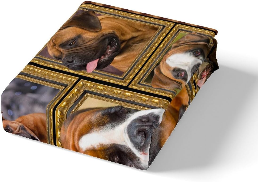 Feelyou Boxer Dog Bedding Set Queen Size - Cute Puppy Comforter Cover for Kids, Teens, Adults - Lover Gift Duvet Cover, Bedspread, Room Decor - 3Pcs With 2 Pillow Cases