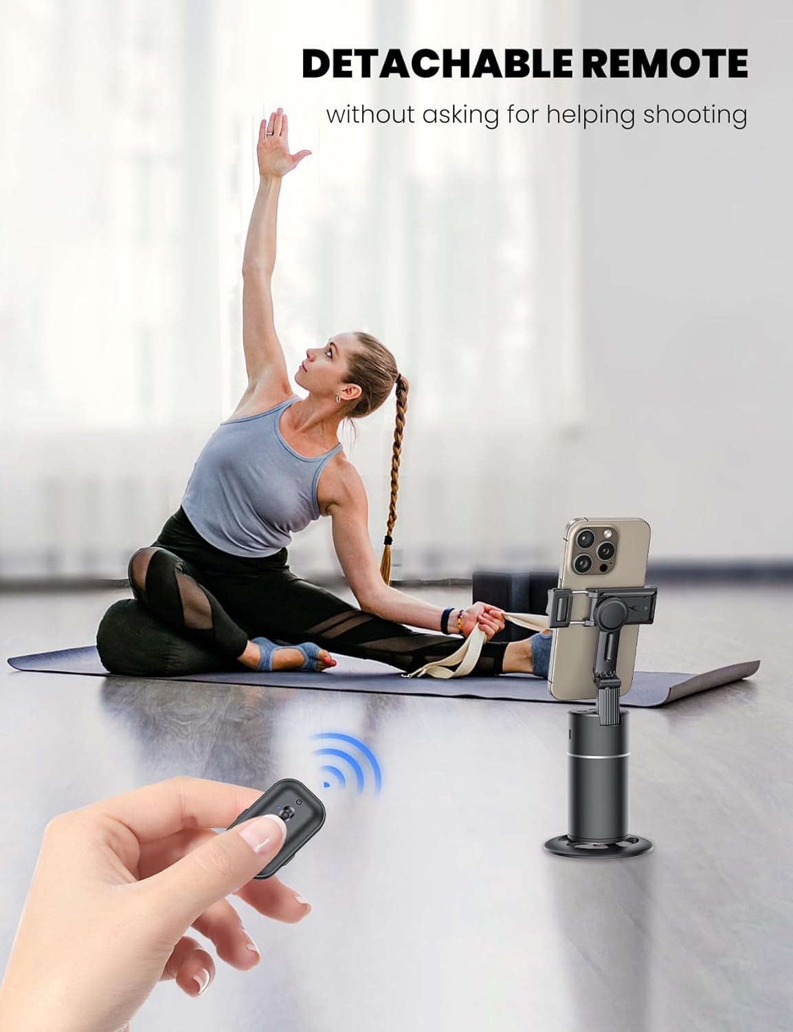 ANXRE Auto Face Tracking Tripod 360 Rotation【Newest Version】 No App Required Auto Face Tracking Tripod for Cell Phone Rotating Compatible with 4''-7'' iPhone Android Phone Holder for Vlog Live Stream