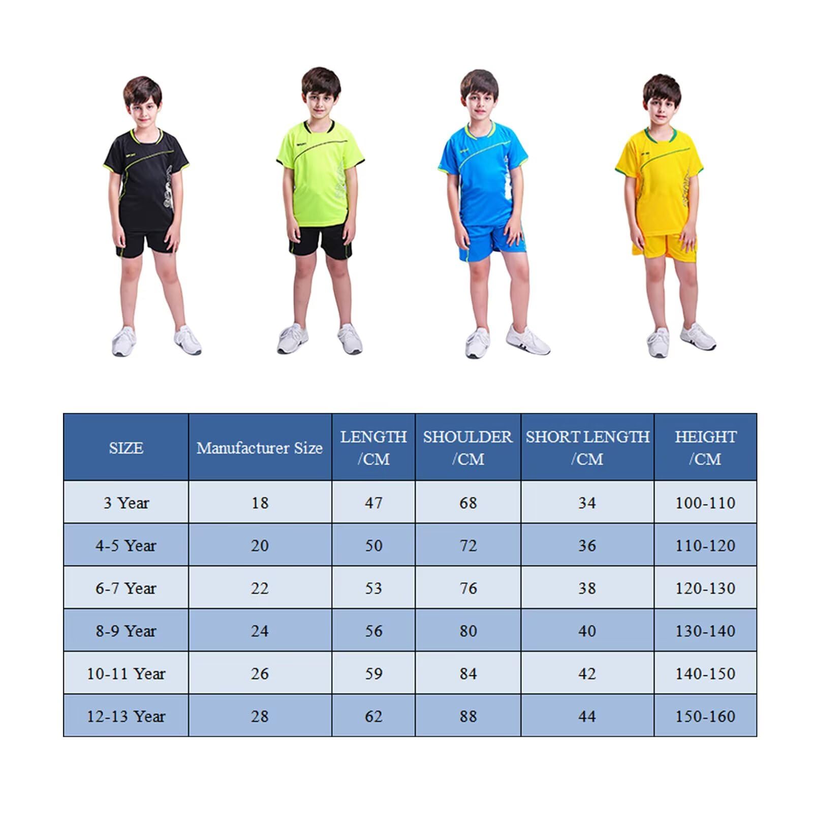 Maillot de Foot Enfant Maillot Foot Maillots Soccer Jersey Boys, Ensemble Football Garçon Vêtement Sport Tshirt Shorts Set