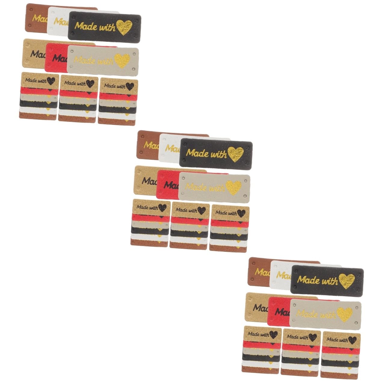 Tofficu 300pièces Étiquettes PU Cuir pour Vêtements Accessoires Et Jaunes Blanches Décoratives Et Personnalisables Parfaites pour Faites Main