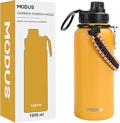 MODUS Garrafa Térmica Esportiva De Aço Inoxidável Com Isolamento A Vácuo De 1000ML (Laranja)