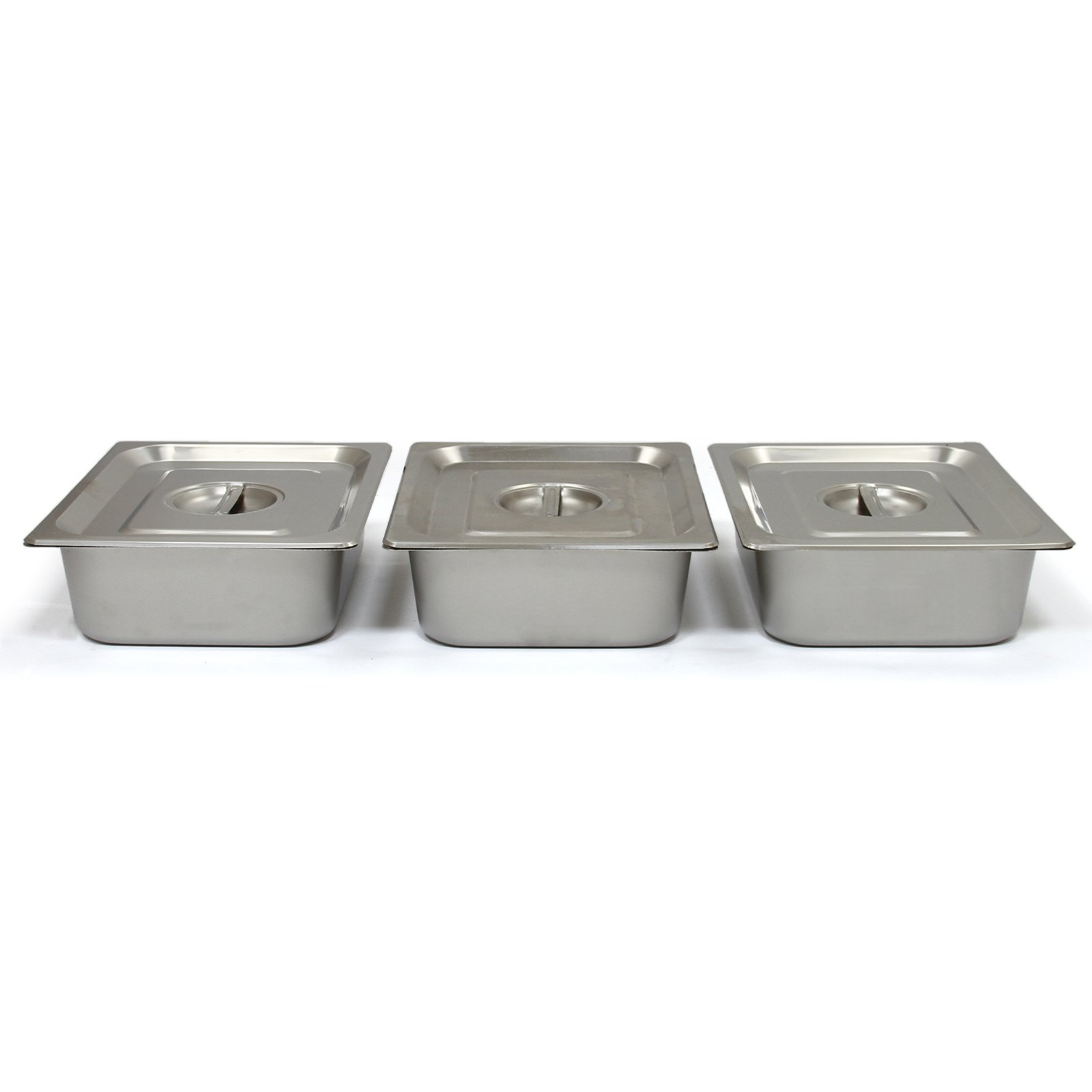 Vitrina Calienta Comida Eléctrica+3 Sártenes con Tapas de Acero Inoxidable (Capacidad 3 x 5.5L) Incluidas Calientaplatos Servidor Buffet Comida Caliente 2 Años Garantía para Cocinas Restaurantes Bares