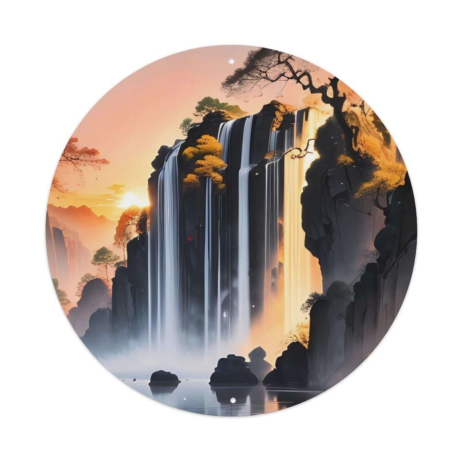 Landscape Beautiful Waterfalls Metal Tin Sign