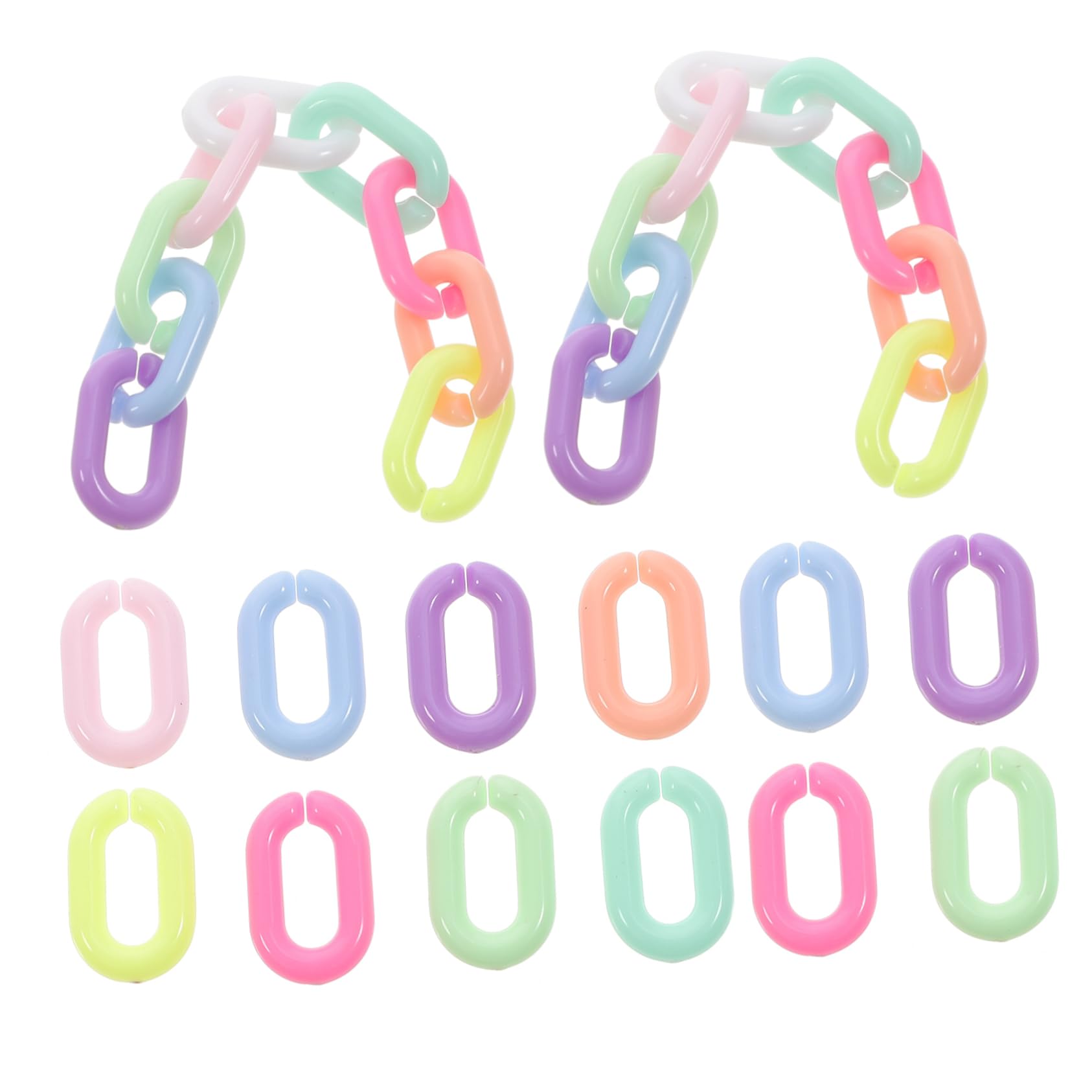 Housoutil DIY Craft Chain Links 200pcs Acrylic Quick Connectors for Bag Chain Keychain Jewelry Making