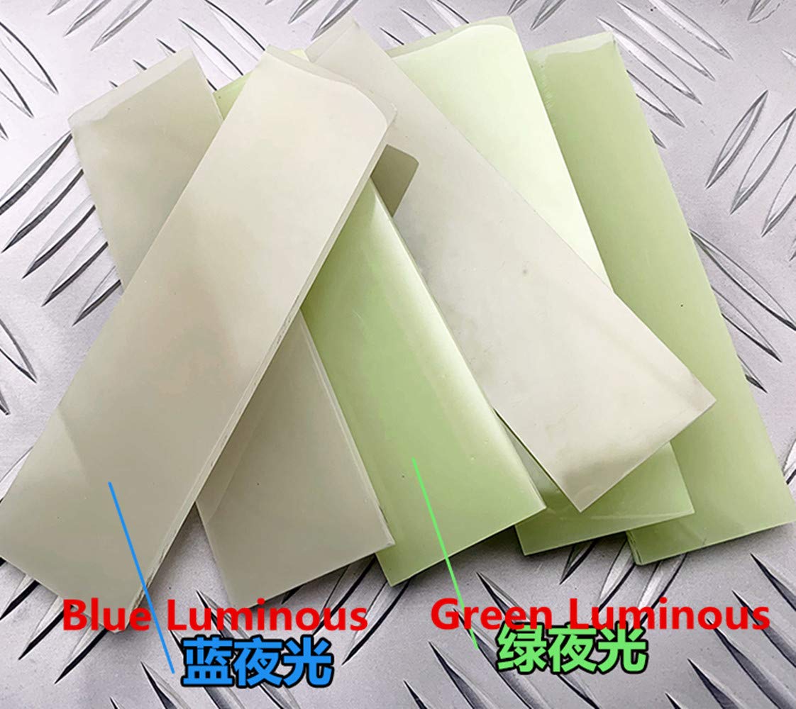 Aibote 1 Pair Luminous Knife Handle Scales Slabs Handles Material Knives Custom EDC DIY Tools for Blanks Blades Jewelry Making (Blue Luminous, 137X40X7MM)