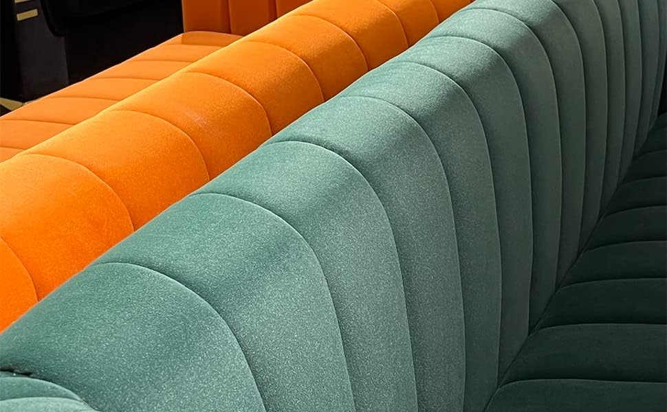 Miniatura 8 de Sofá modular en forma de L con otomana para espacios pequeños, sofá moderno de mediados de siglo, sofá biplaza convertible, sofá modular para sala