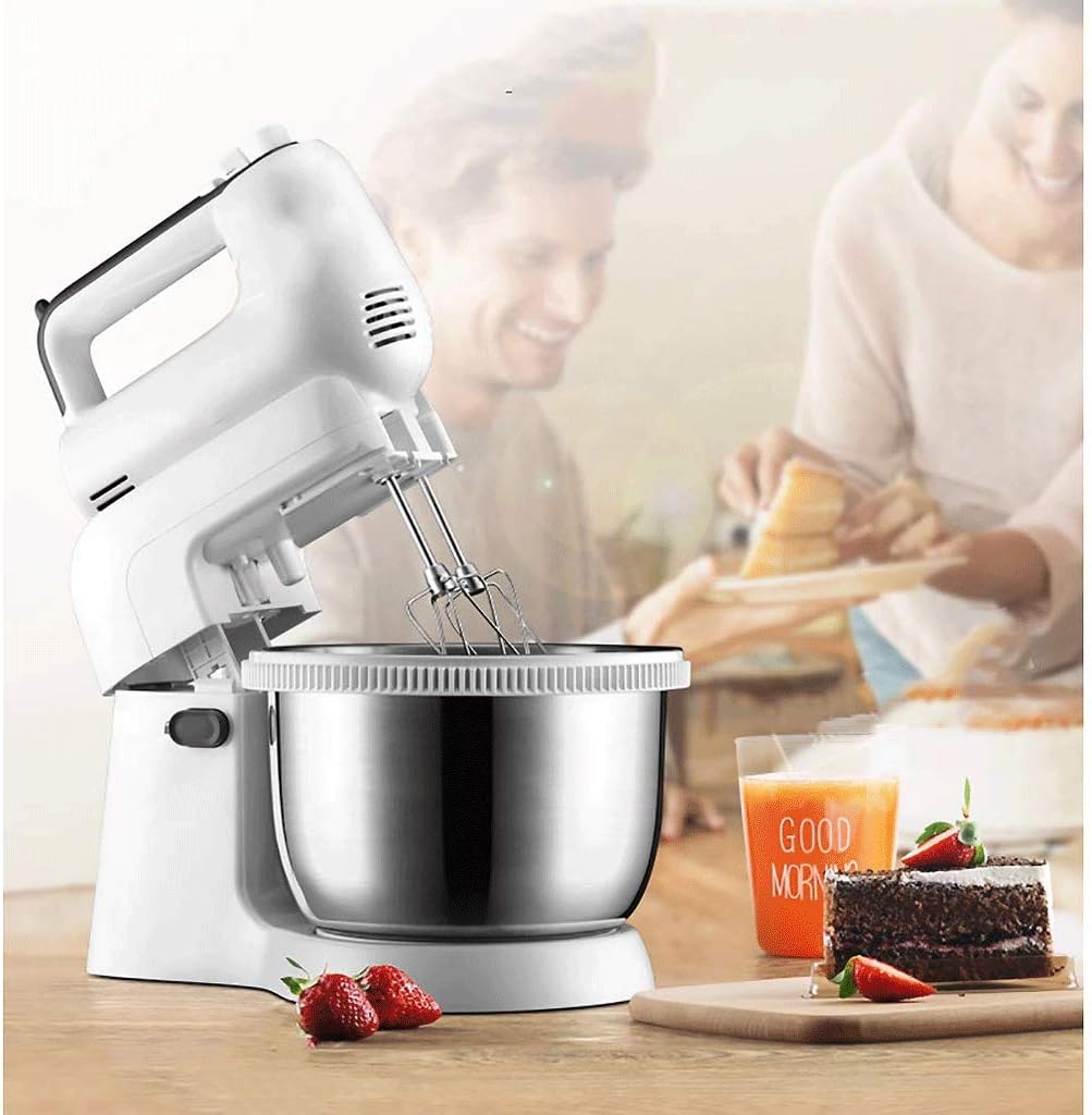 Egg Beater,Electric Hand Mixer, Stainless Steel Mixer Electric 5 Different Speed Settings -White