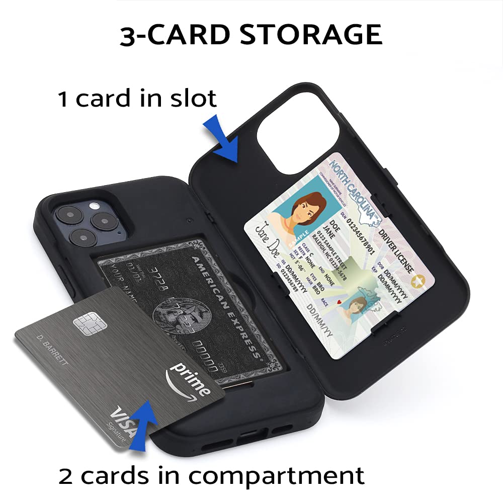 TORU CX PRO Wallet Hülle Für IPhone 12/12 Pro | Stoßfest Mit Verstecktem Kartenfach | Inkl. Spiegel & Handschlaufe