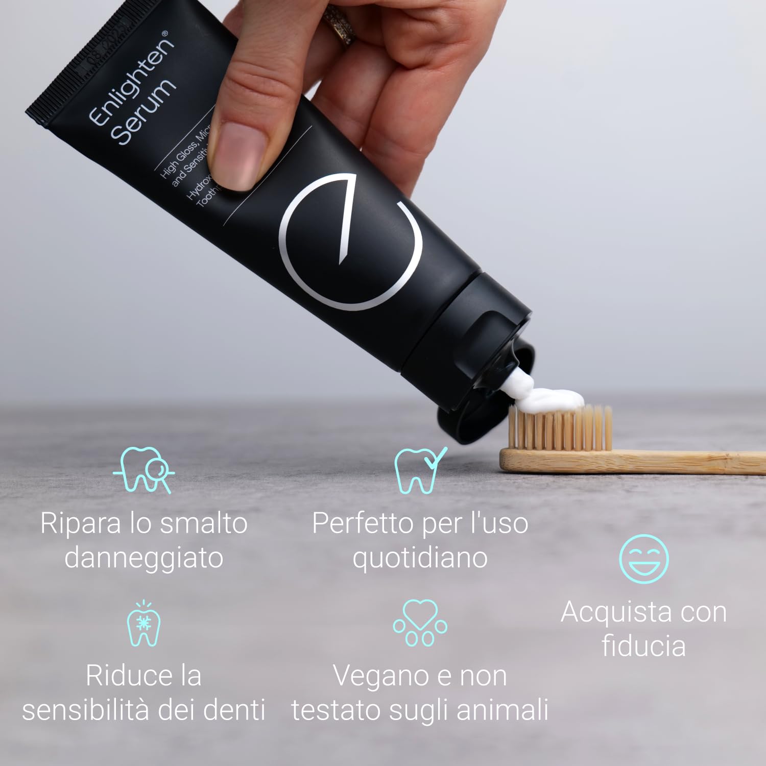 Enlighten Serum – Dentifricio Riparatore per Denti Sensibili, 75 ml – Adatto all’Uso Quotidiano, Ripara lo Smalto, Formula Vegana con Idrossiapatite, Protezione e Rigenerazione - 3 Pezzi