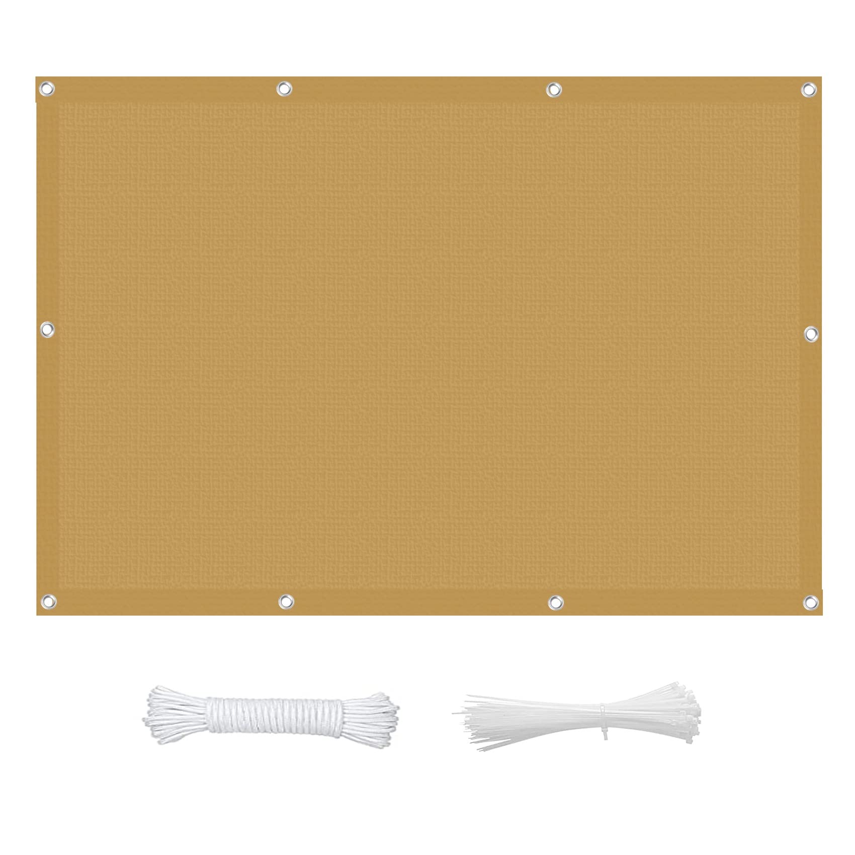 GLDYTVF Outdoor Awning 1.6 x 8m 95% UV Block Permeable Breathable Canopy with Fixing Kit for Garden Patio Party Khaki