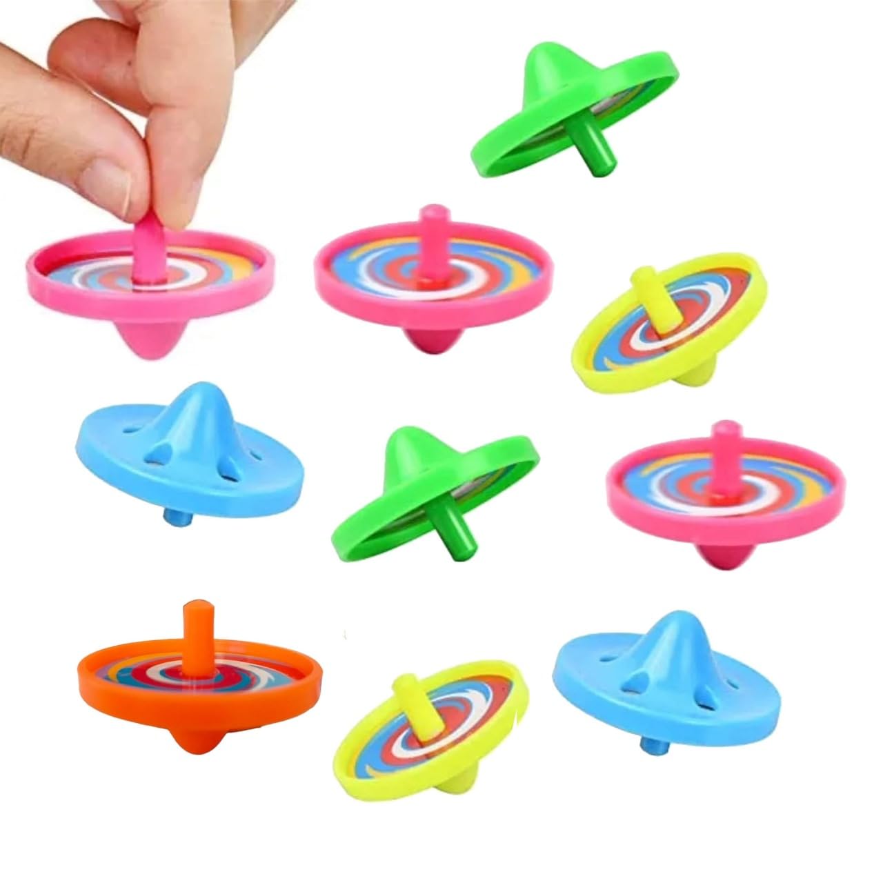 Birthday Popper Rainbow Gyro Toy (Set of 10) Spinning Tops | Lattu |Bhawra | Lattoo |Chakri | Buguri |Bongaram |Small Gyro Toys Birthday Return Gifts for Kids of All Age Group (B0CRDRYK5X) Amazon Price History, Amazon Price Tracker
