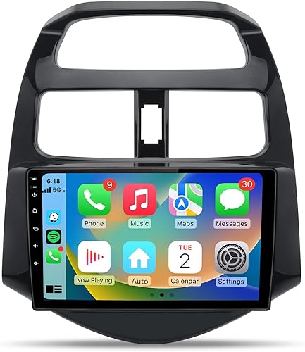 Radio estéreo de coche para Chevy Spark 2013 2014 2015 con Android inalámbrico Auto Apple Carplay 2G+32G 9 pulgadas Android 11 pantalla táctil con