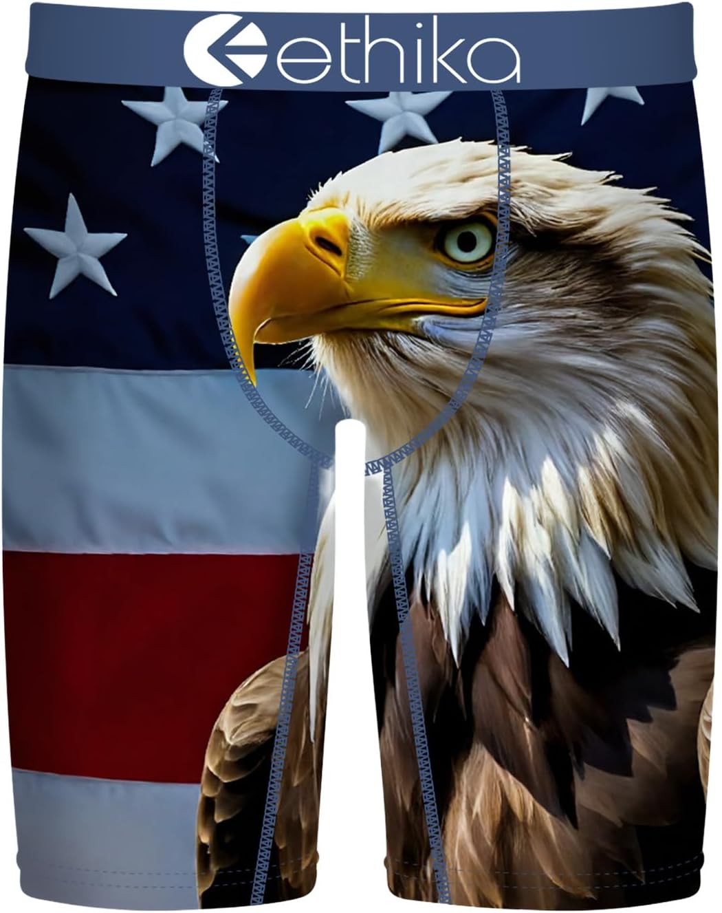 Ethika Men's Staple Boxer Brief, 4-Way Stretch with Signature - Merica