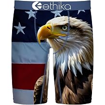 Ethika Men's Staple Boxer Brief, 4-Way Stretch with Signature - Merica
