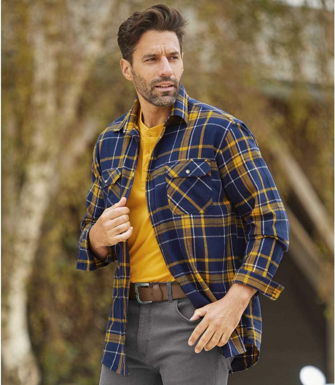 ATLAS FOR MEN - Camicia a Quadri in Flanella - Manica Lunga - Disponibile nelle Taglie Grandi
