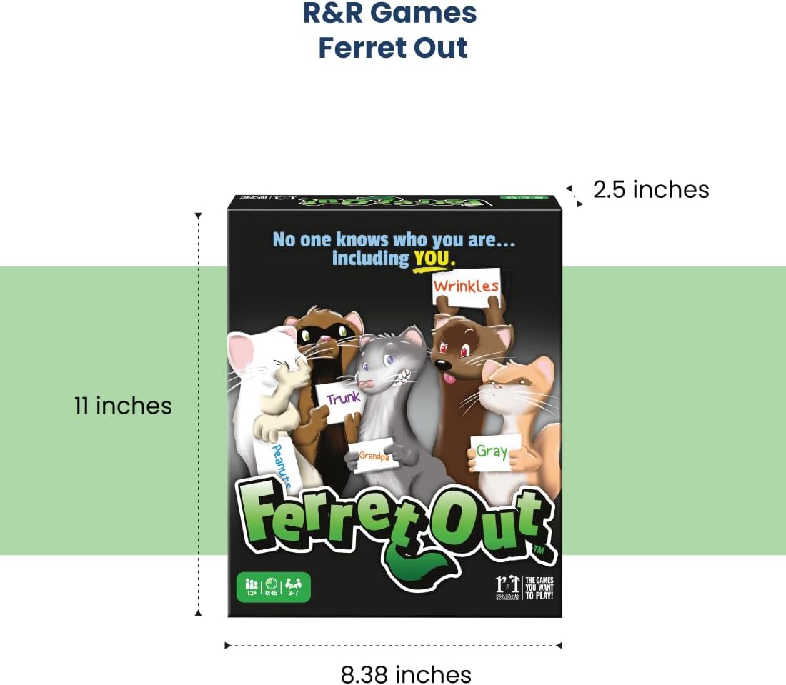 R&R Games Ferret Out, Family Card Game, Ideal for Adults and Kids