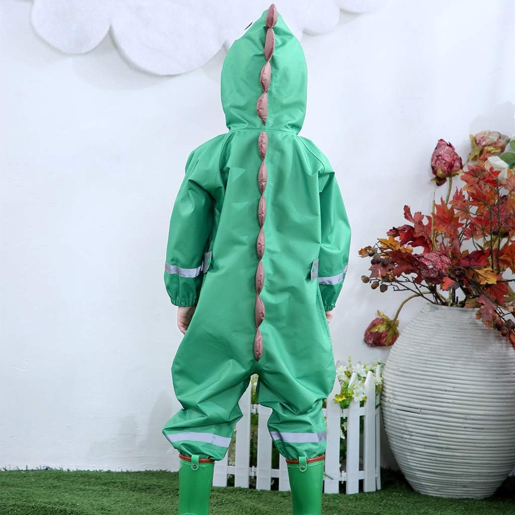 Toddler Rain Suit Baby Rain Suit with Hood Waterproof Coverall One Piece Rain Suit Kids(3-10 Years)