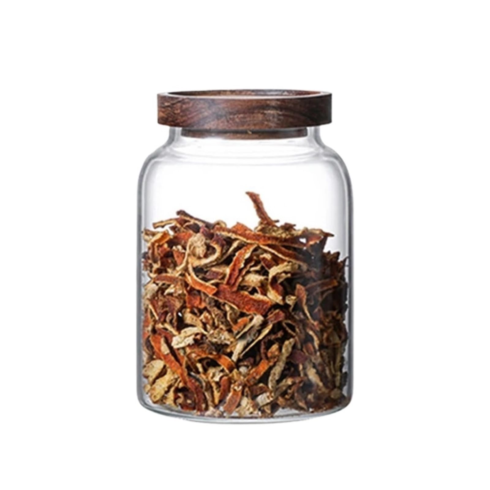Versiegeltes Glas-Vorratsglas, 1.2L 2L 2.8L Holzdeckel | Glasbehälter mit Deckel für Kaffeebohnen, Reis, Mehl, Zucker, Kekse, Süßigkeiten und Tierfutter(2.8L)