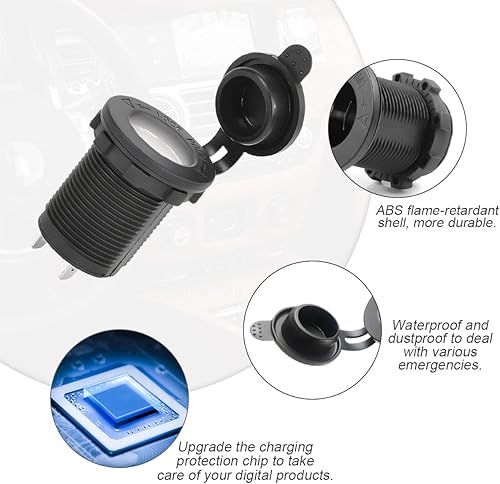 Miniatura 2 de Enchufe para encendedor de cigarrillos de automóvil de 12 V24 V, impermeable, a prueba de polvo, toma de corriente, accesorios interiores de