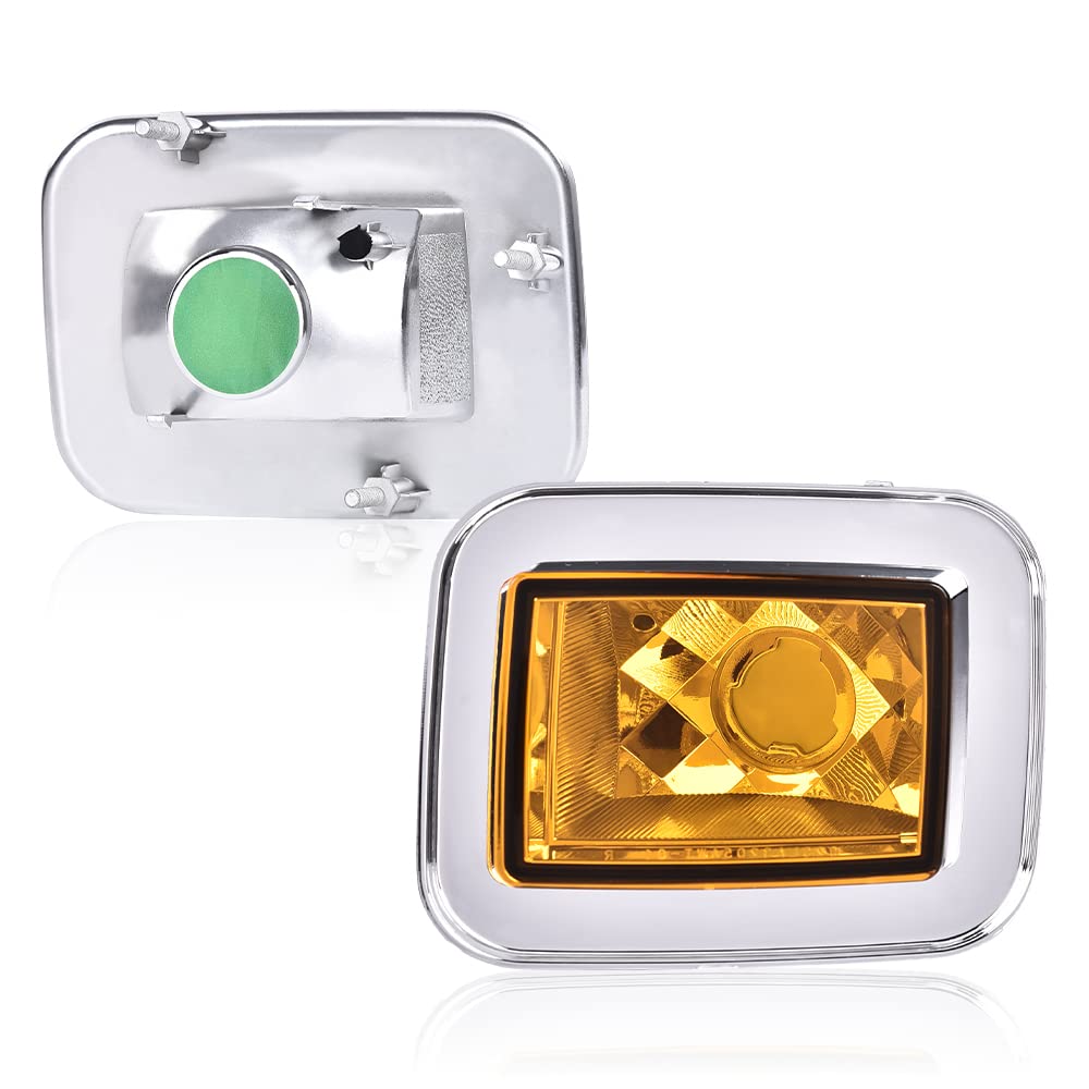 CHEDA Front Chrome Parking Signal Light Compatible with H2 Hummer 2003 2004 2005 2006 2007 2008/ H2 SUT 2005-2008 1Pair 15060529 15060530