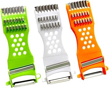Aliotech 3PCS 5 في 1 أداة تقشير المطبخ متعددة الوظائف المحمولة آلة تقشير الخشب للخيار النباتي بطاطس الجزر أدوات الشيف أدوات تقطيع الفاكهة