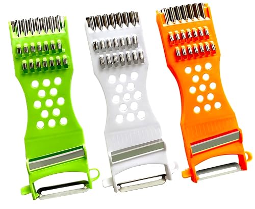 Aliotech 3PCS 5 in 1 handheld Plastic Multifunction Kitchen Peeler