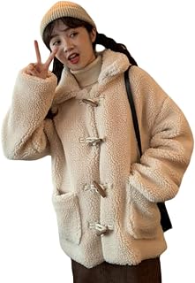 [清风] ボアジャケット レディース アウター 冬 ゆったり ボアコート ショート丈 防寒 もこもこ ジャケット 厚手 牛角ボタン 学院風 可愛い コート 暖かい フリースジャケット