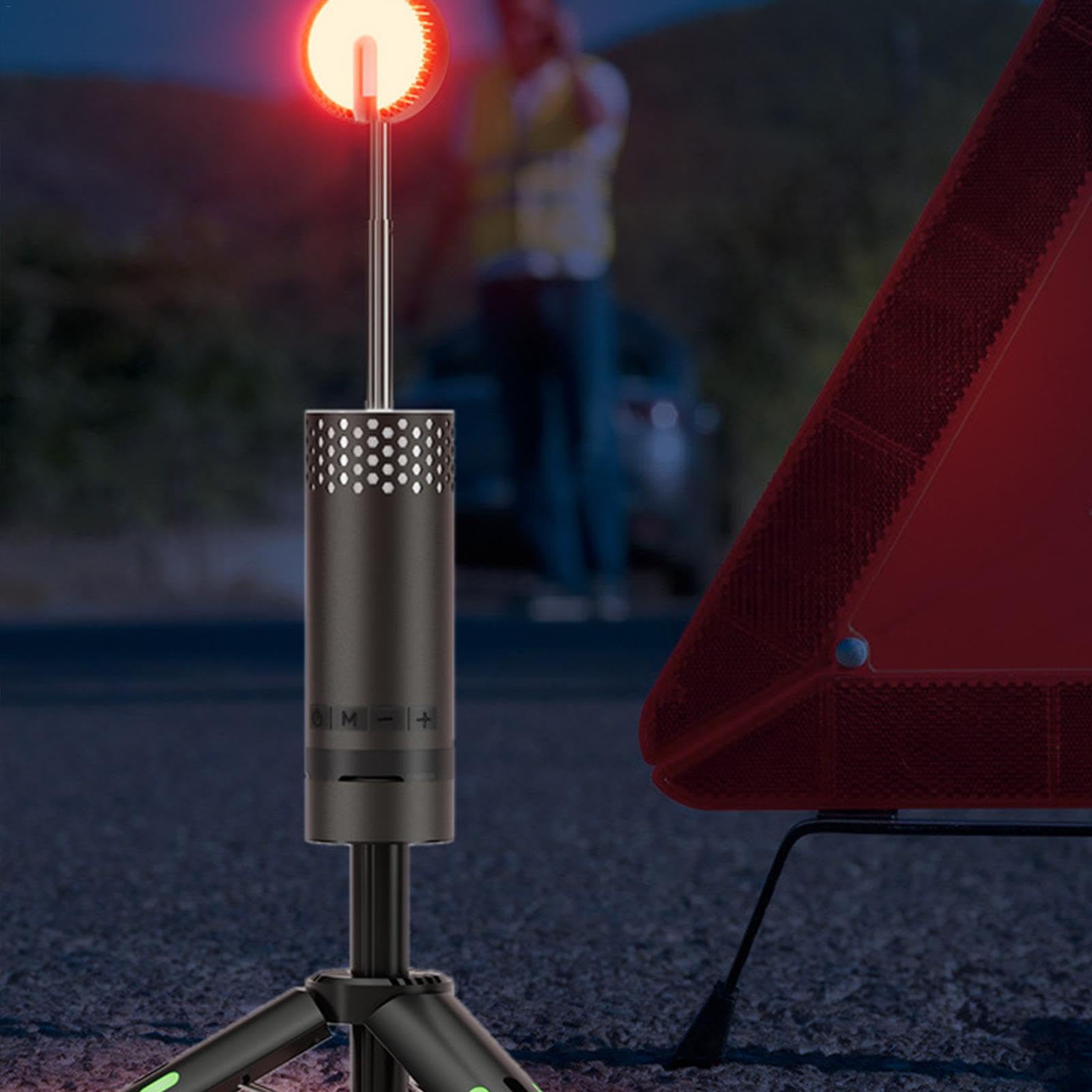 Faroles de camping – Luz telescópica de camping | Batería de 10000 mAh, diseño de gancho impermeable, linterna eléctrica de camping, linterna portátil para senderismo con gancho, base de trípode