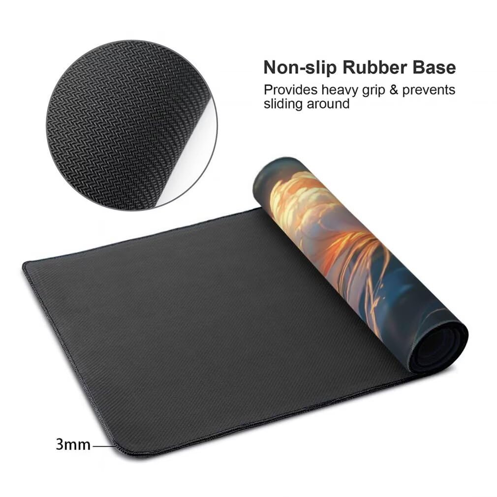 Tappetino Mouse XXL 1000x500mm Crisantemo Grande Mouse Pad, Tappetino Scrivania Grande Mousepad Gaming con Bordi Cuciti, Tappeto Scrivania con Base Antiscivolo per Ufficio e Casa (Onirico) -MP1556