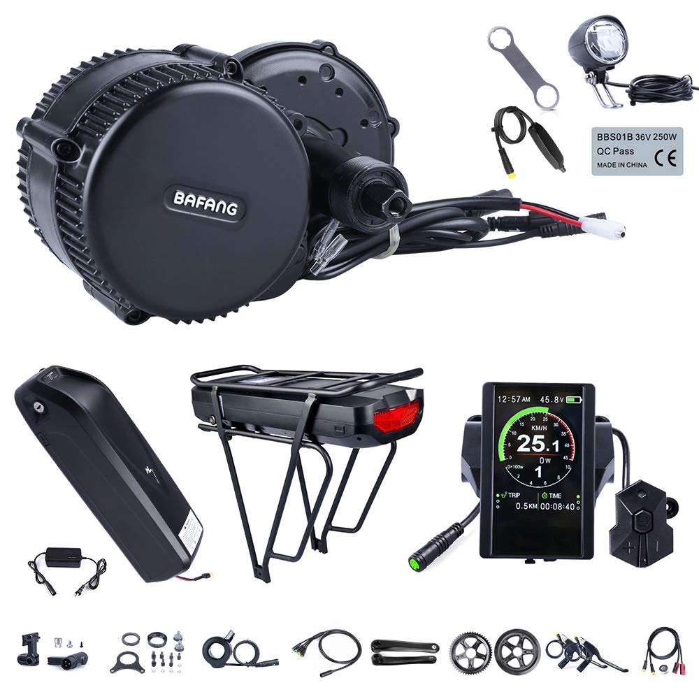 BAFANG BBS02B 48V 750W Mid Drive Motor with Battery Optional and LCD Display Electric Bike Part and 