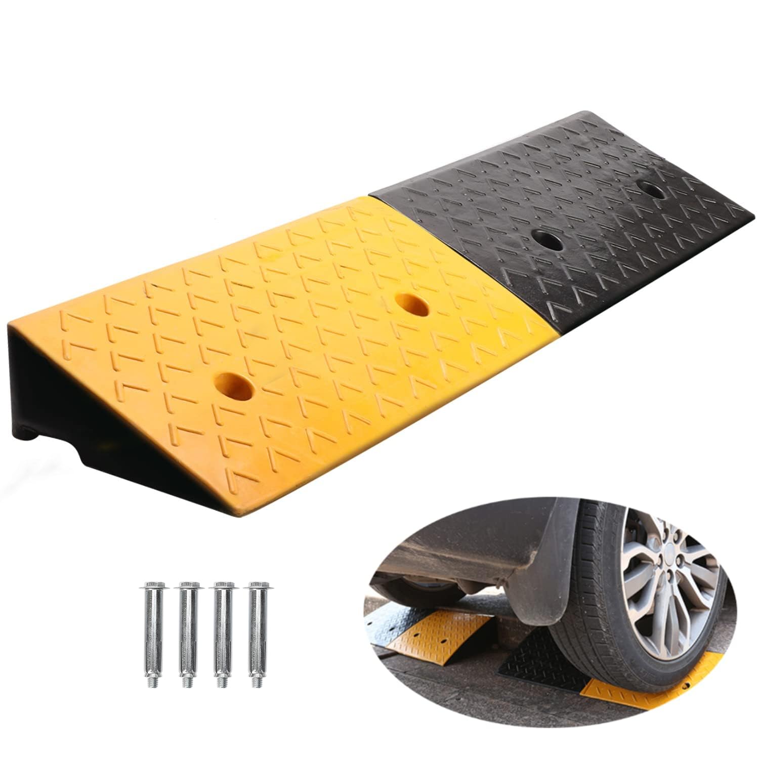 2 Inch Height Curb Ramp For Wheelchairs Cars 2-Inch Rubber Curb Ramp ...