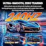 CRUA 24” 240Hz Gaming Monitor, Curved FHD 1920 x 1080P, Built-in Speakers, Support 120% sRGB, AMD FreeSync, Low Motion Blur, Wall Mount Installs Compatible, for Office and Games(HDMI 2.0&DP 1.4)–Black - Image 4