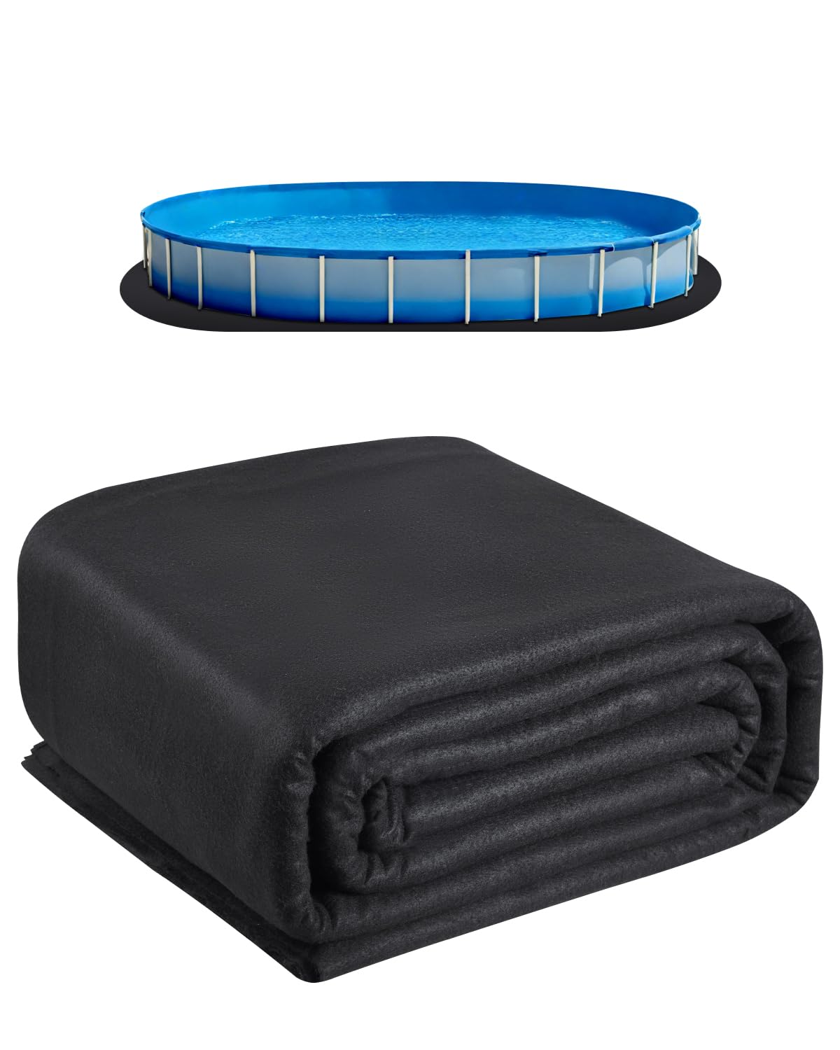 VEVOR 12' x 24' Oval Pool Liner Pad for Above Ground Pool, Heavy Duty Above Ground Pool Pad Mat, Protect Pool Liners, Prevent Punctures and Weed Barriers, Durable Geotextile Material-image-15