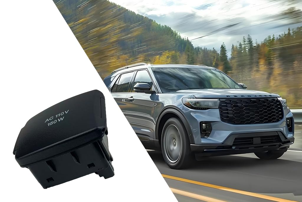 Center Console Rear AC Power Outlet 110V 150W Fit for Ford Explorer 2018-2023 Replaces GB5T19G247AA