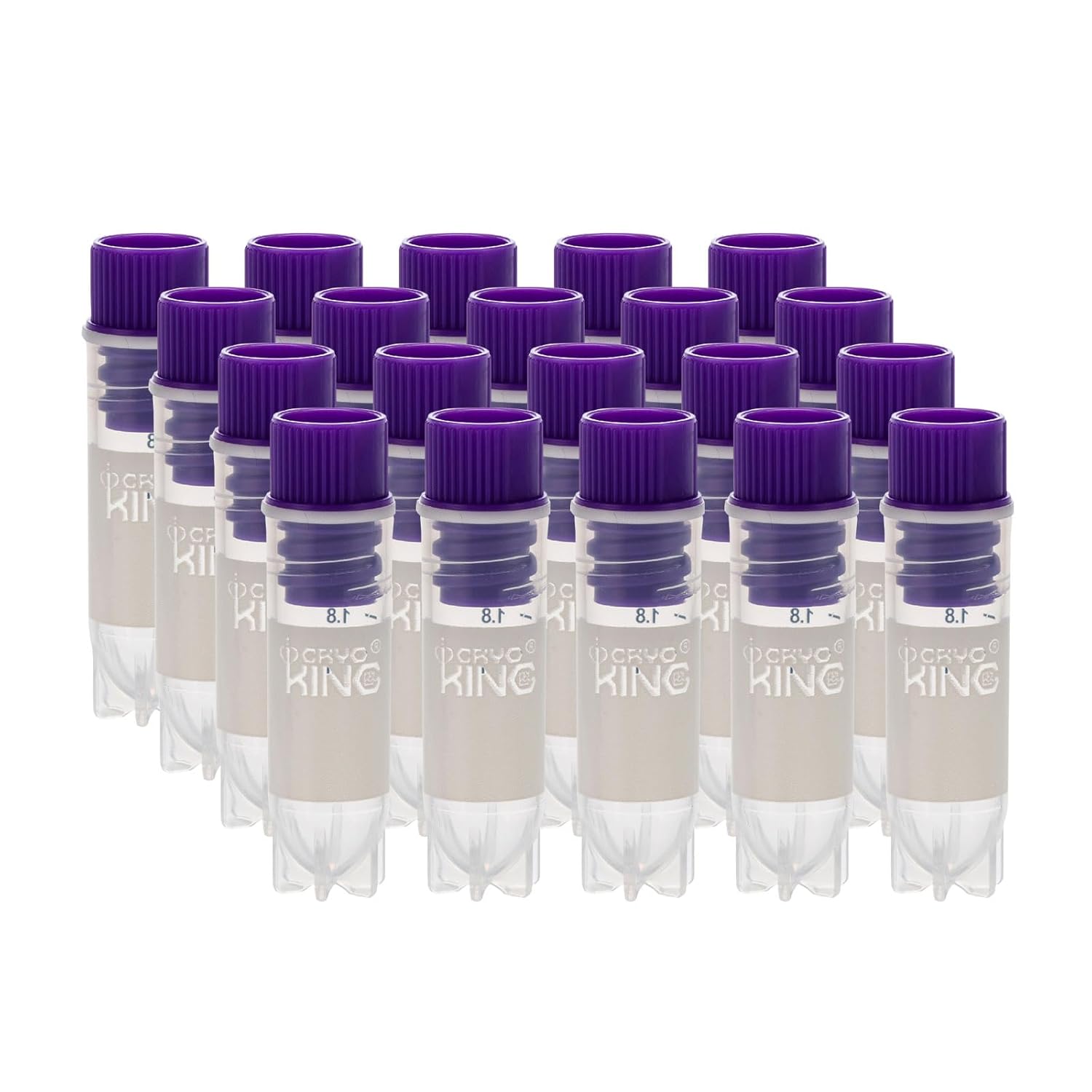 2.0ml Cryovial, Purple Vials, PP Tubes with Internal Thread, Tubes with Self-Standing Bottom, Lab vials with Caps for Sample Storage, 1000/Case