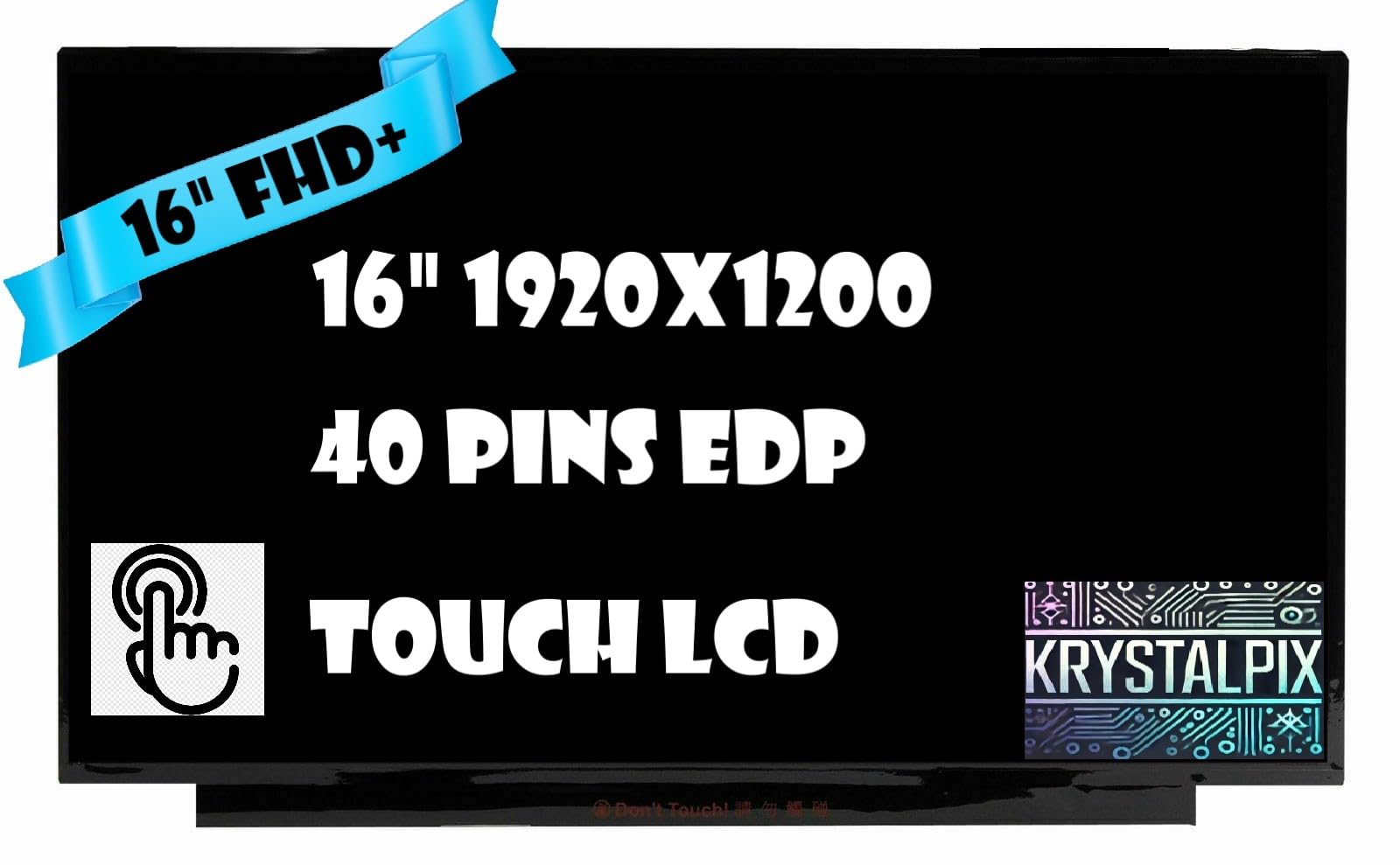 New KrystalPix LCD Display FITS- Replacement LCD for Lenovo IdeaPad Slim 5 16IRL8 16ABR8 16IRU9 LCD Screen WUXGA Touch Cell eDP 40-pings 16.0 inch