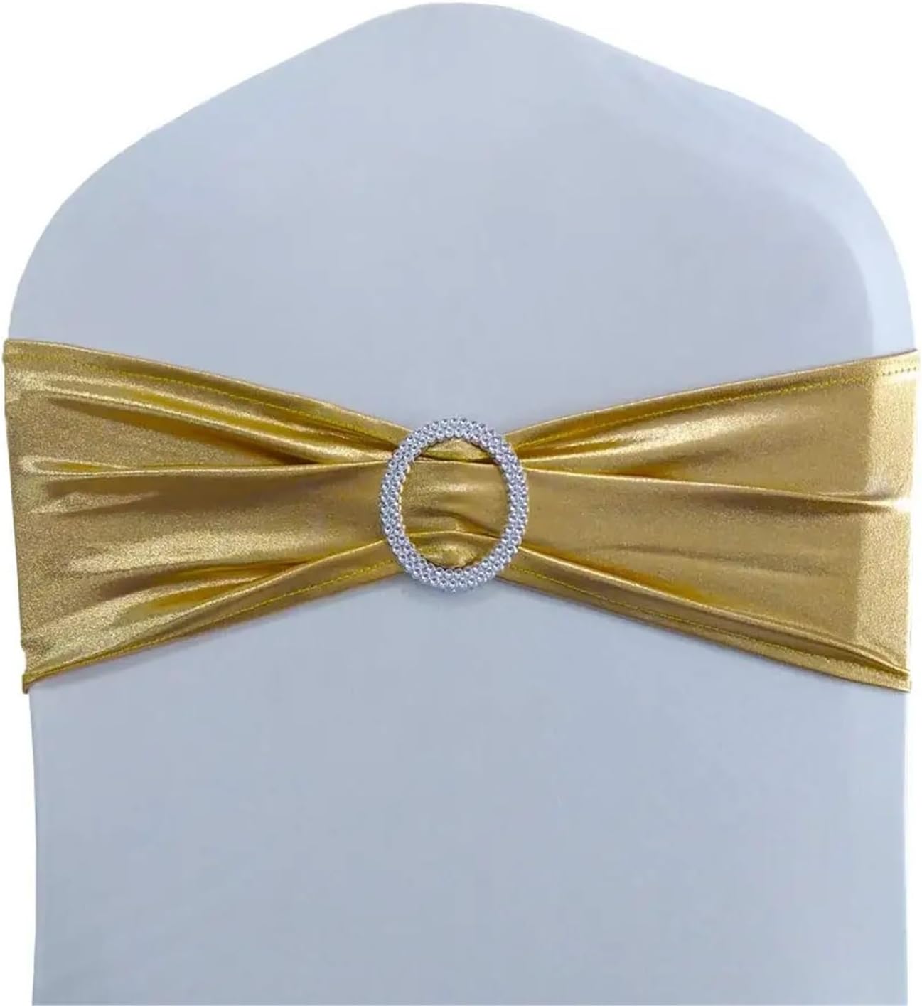 Chair Sashes 20pcs Chair Bands Wedding Chair Decoration Spandex Chair Sashes Bow for Party Event Hotel Banquet Home for Wedding(Gold)