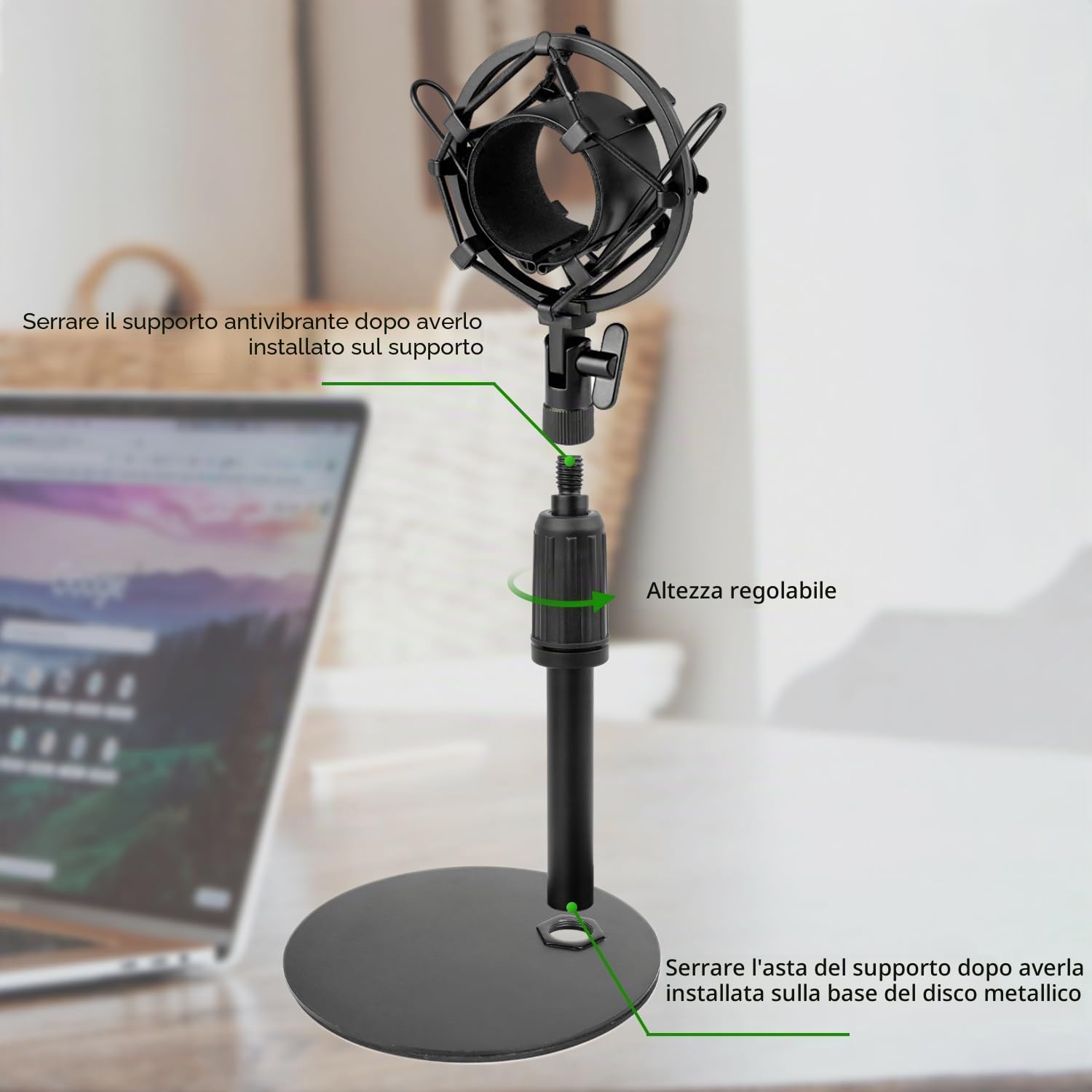 Supporto Microfonico da Tavolo AT2020 Migliorato con Supporto Antiurto e Paravento in Cchiuma per Microfono a Condensatore Audio Technica AT2020 AT2020USB+ AT2035 ATR2500