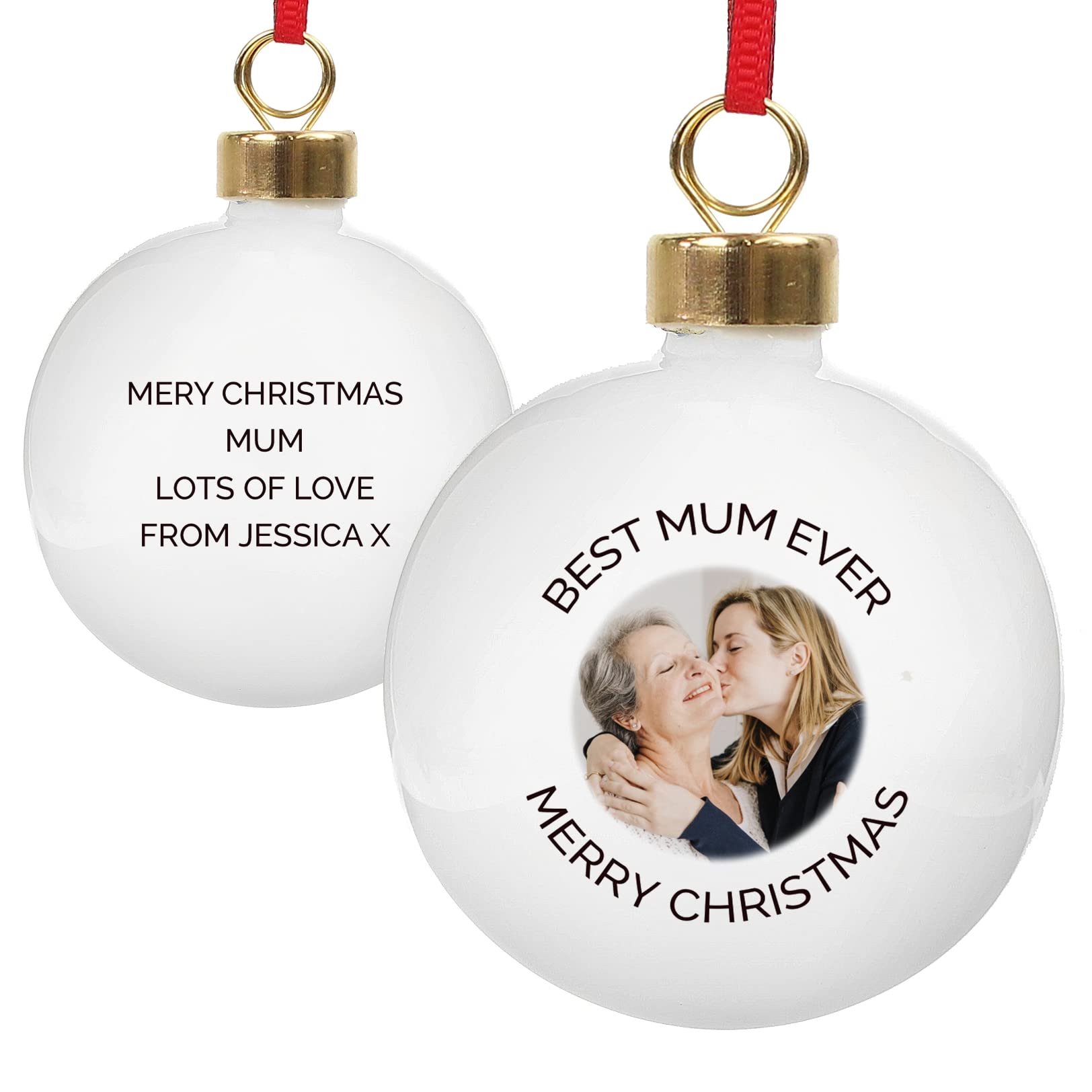 Personalised Own Photo Ceramic Christmas Tree Bauble