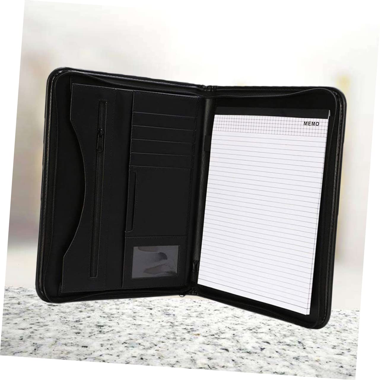 OSALADI 2 Pezzi Cartellina Multifunzionale con Cerniera per Documenti Documenti Professionale PU Organizer per Ufficio Conferenze e Studio Capacità per Gestire