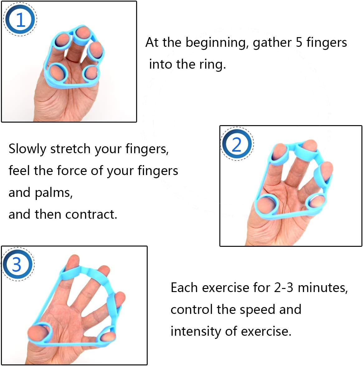 WFFIT Finger Exercise Finger Grip Finger Stretcher， Resistance Bands Hand Extensor Exerciser Elastic，Finger Grip Trainer for Relieve Joint Pain, Rehabilitation,Relaxation Grips Workout