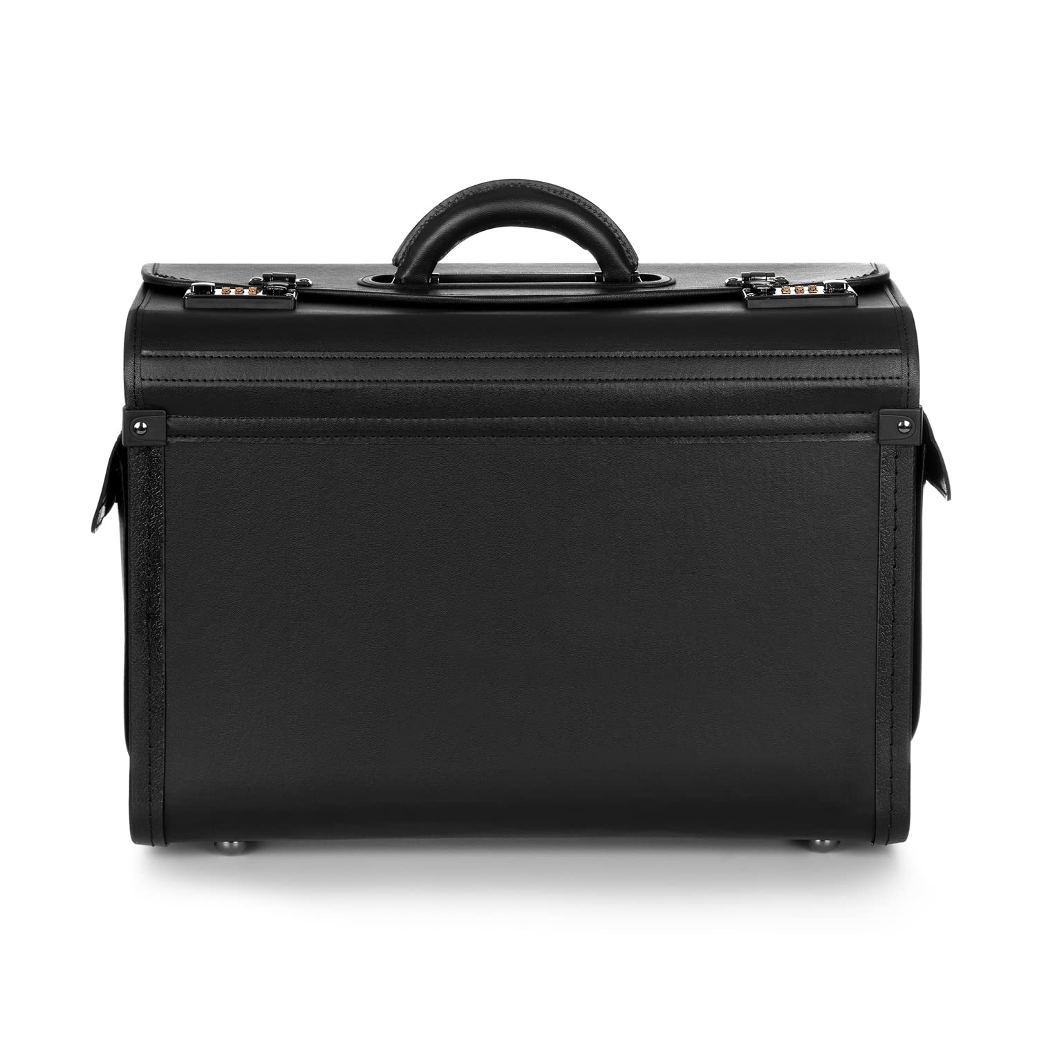 Pilotenkoffer in Handgepäckgröße - Business-Koffer - Gepolsterte Laptoptasche Piloten Koffer und Übernacht-Fach Taschen für Reisen/Schule/Männer/Frauen - Luxuriös Schwarz
