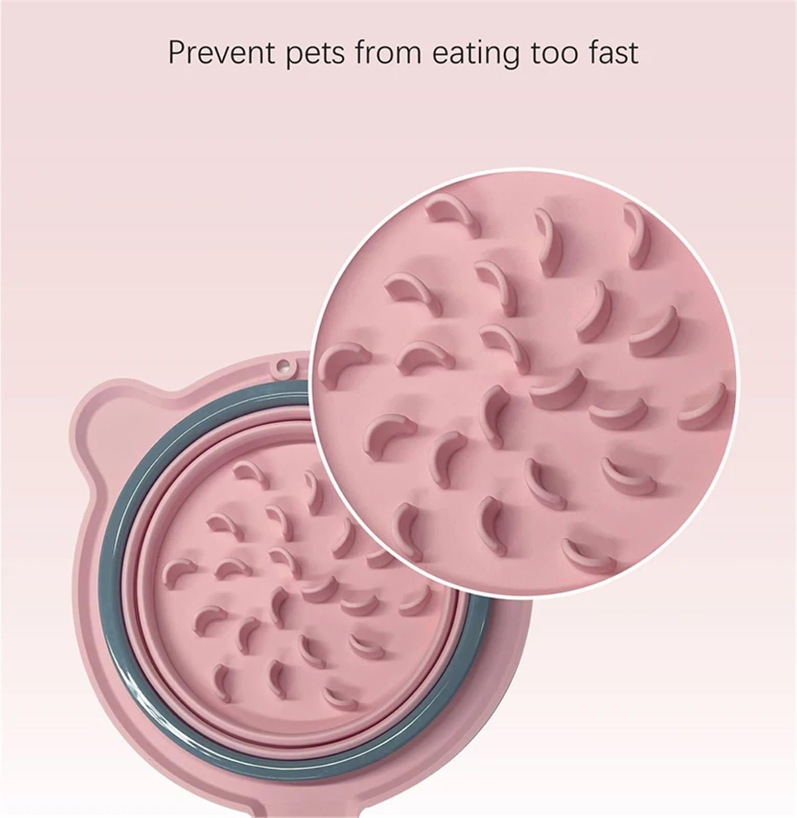 Gamelles pliables en silicone pour animal domestique - Gamelle de voyage pliable pour l'extérieur (rose)