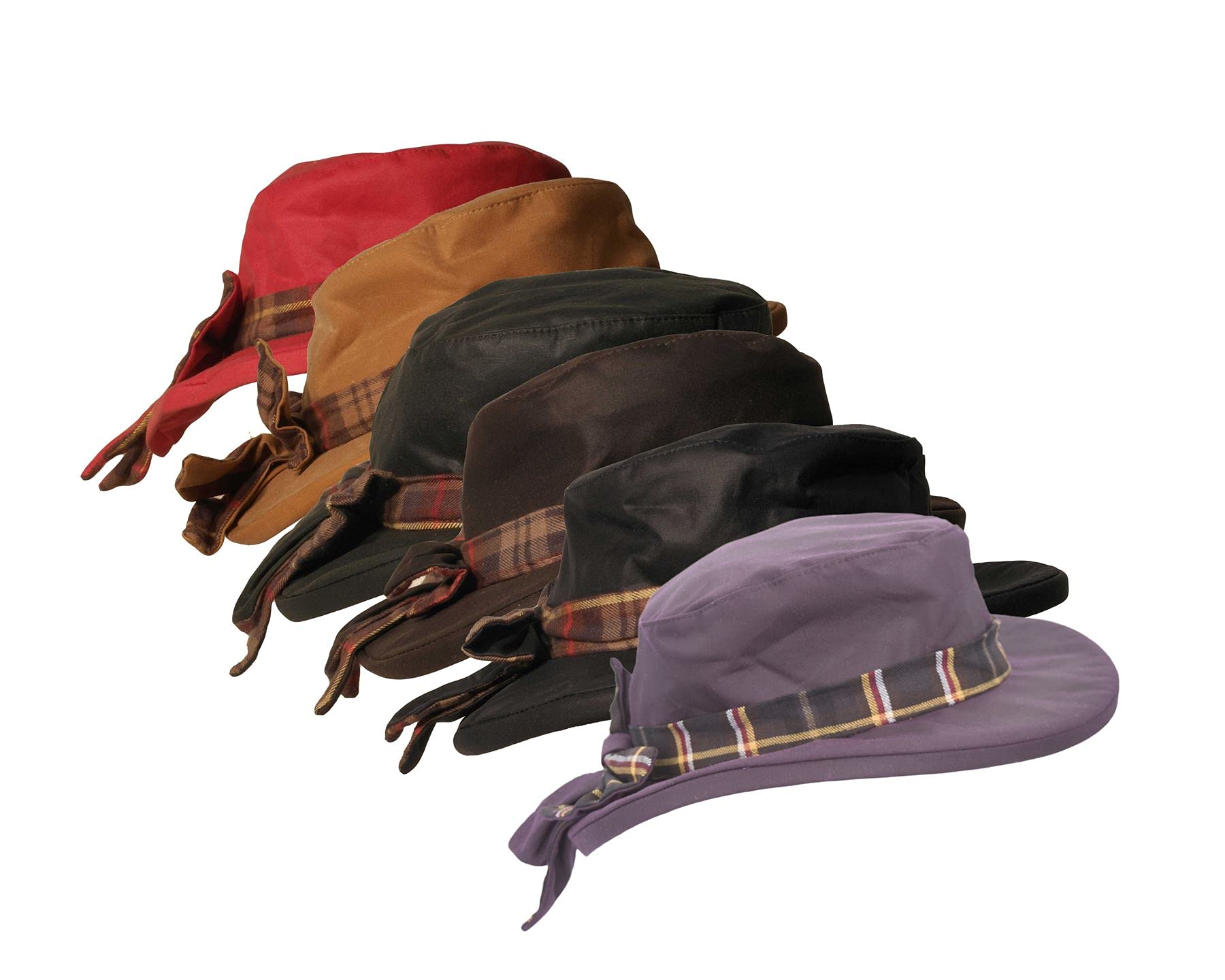 WALKER AND HAWKES - Cappello da Donna in Cera da Equitazione Thelma con Nodo a Fiocco e Finiture in Tartan
