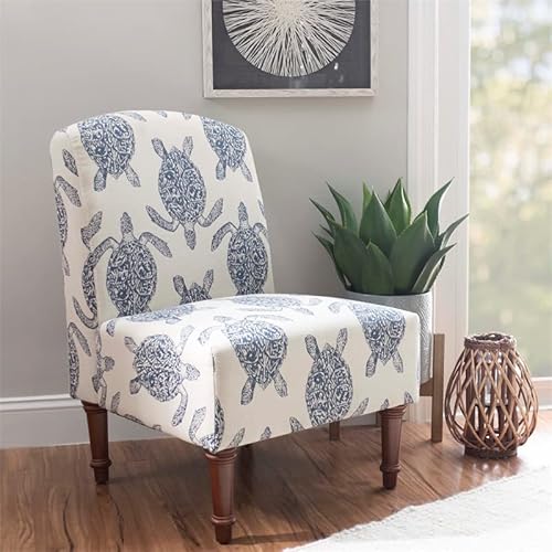 Powell Furniture Linon Hawksbill Wood Upholstered Accent Chair In Blue #TOP1